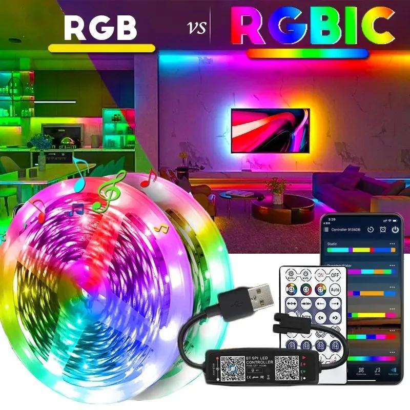 LED Ʈ RGBIC 5050, WS2812b   , ü̽ ȿ ,   ̿ , TV Ʈ  